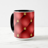 Red Gold Diamonds Tufted Coffee Mok (Voorkant links)