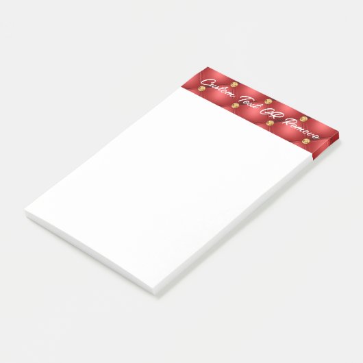 Red Gold Diamonds Tufted gepersonaliseerde kleveri Post-it® Notes (Schuin)