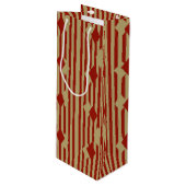 Red Gold Diamonds Wine Gift Bag Wijn Cadeautas (Voorkant Gekanteld)