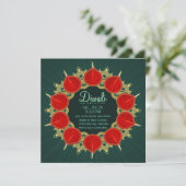 Red & Gold Diyas Mandala Diwali op Blauwgroen Kaart (Staand voorkant)
