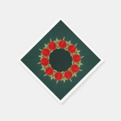 Red & Gold Diyas Mandala Diwali op Blauwgroen Servet (Hoek)