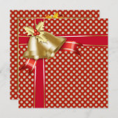 Red Gold Dot kerstfeest Kaart (Voorkant / Achterkant)