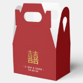 Red Gold Double Happiness Chinese Wedding Gable Bedankdoosjes (Geopend)
