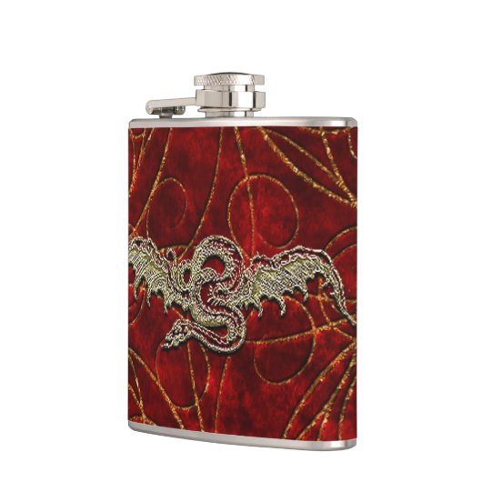 Red Gold Dragon Heupfles (Links)