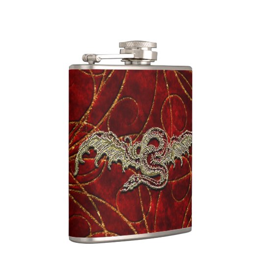 Red Gold Dragon Heupfles (Rechts)