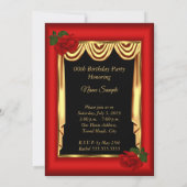 Red Gold Draps Rozen op hoog niveau Kaart (Achterkant)