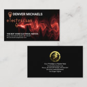 Red Gold Electrician Signage Red Electrical Charge Visitekaartje (Voorkant / Achterkant)