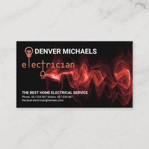 Red Gold Electrician Signage Red Electrical Charge Visitekaartje