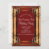 Red & Gold Elegant Company Corporate Holiday Party Kaart (Voorkant)