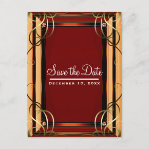 Red & Gold Elegant Company Corporate Save the Date Aankondigingskaart