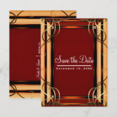Red & Gold Elegant Company Corporate Save the Date Aankondigingskaart (Voorkant / Achterkant)