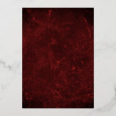 Red Gold Elegant Damask Tiara Quinceanera Folie Uitnodiging (Achterkant)