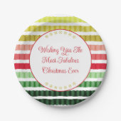 Red Gold en Green Stripe zoals Pattern Papieren Bordje (Voorkant)