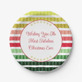 Red Gold en Green Stripe zoals Pattern Papieren Bordje