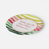Red Gold en Green Stripe zoals Pattern Papieren Bordje (Gekanteld)
