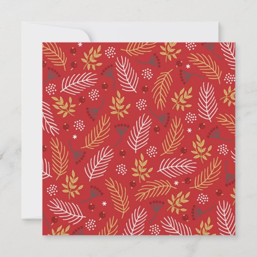 Red Gold en White Kerstfeestdag Kaart (Achterkant)