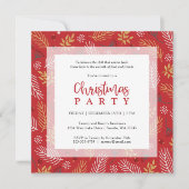 Red Gold en White Kerstfeestdag Kaart (Voorkant)