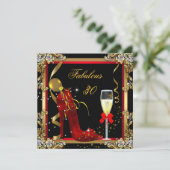 Red Gold Fabulous 30-jarig feest Kaart (Staand voorkant)