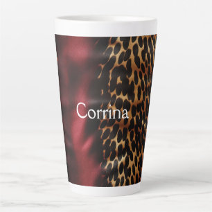 Red Gold Faux Cowgirl Southwest Koeienhuid Naam Latte Mok