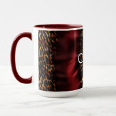 Red Gold Faux Cowgirl Southwest Koeienhuid Naam Mok (Links)