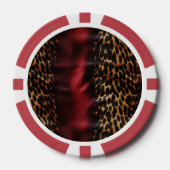 Red Gold Faux Cowgirl Zuidwest Koeienhuid Poker Chips (Voorkant)
