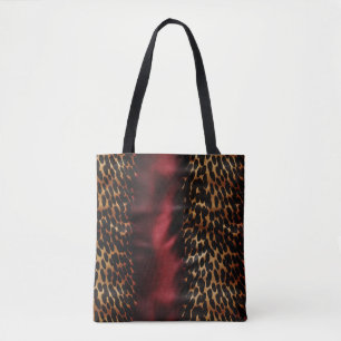 Red Gold Faux Cowgirl Zuidwest Koeienhuid Tote Bag
