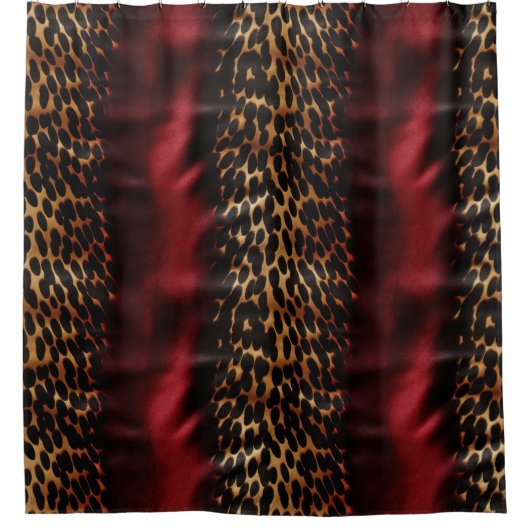 Red Gold Faux Southwest Cowgirl Koeienhuid Douchegordijn (Voorkant)