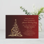 Red Gold Festive Corporate-feestdag Kaart (Staand voorkant)