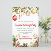 Red Gold Festive Ornament Exchange Christmas Party (Staand voorkant)