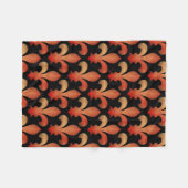Red Gold Fleur de Lis Black Fleece Blanket Deken (Voorkant (Horizontaal))