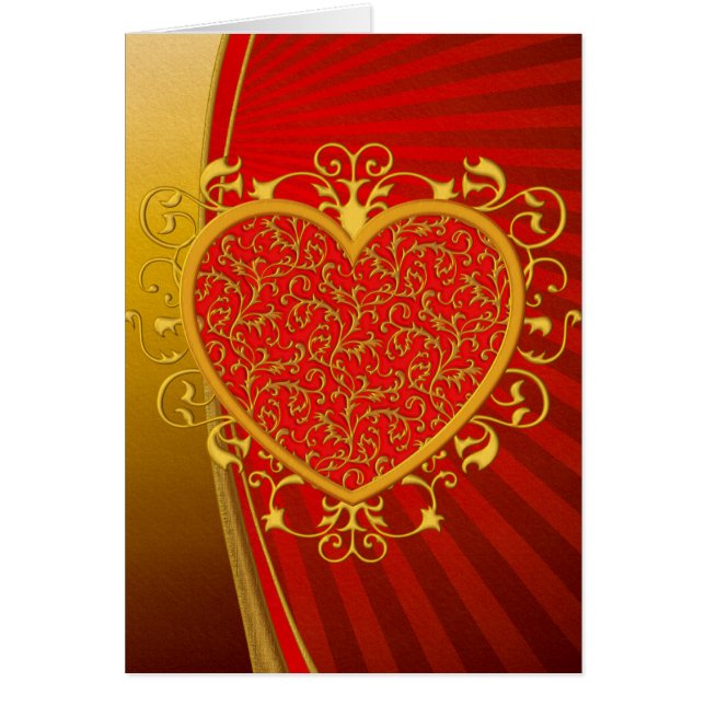 Red Gold Fleur de lis Heart (Voorkant)