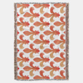 Red Gold Fleur de Lis Throw Blanket Deken (Voorkant Verticaal)