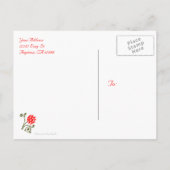 Red Gold Floral Border Custom Hartelijk dank Brief Briefkaart (Achterkant)