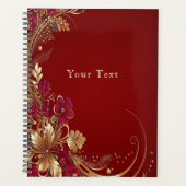 Red Gold Floral Holiday Planner (Voorkant)