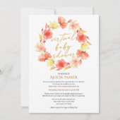 Red Gold Floral met grote Waterverf Virtual Shower Kaart (Voorkant)