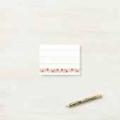  Red Gold Floral - Optionele geblikte stickies Post-it® Notes (Op bureau)