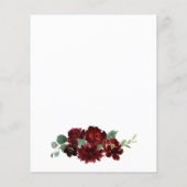 Red Gold Floral Rustic Elegant White Wedding Menus (Achterkant)