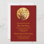 Red Gold Flowers Happy Chinese Nieuwjaar 20XX Kaart (Voorkant)