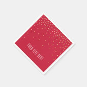 Red & Gold Foil Confetti Dot Holiday Party Napkins Servet (Hoek)