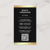 Red Gold Foil Model Actress QR Code Foto Visitekaartje (Achterkant)