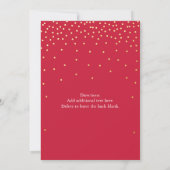 Red & Gold Foil Stippen Kerst Vakantie Uitnodiging (Achterkant)