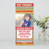 RED & GOLD FOOTBALL FOTO TICKET UITNODIGING (Staand voorkant)