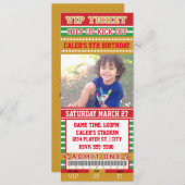 RED & GOLD FOOTBALL FOTO TICKET UITNODIGING (Voorkant / Achterkant)