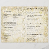 Red Gold Gatsby Paisley Peacock Wedding Programme (Achterkant)