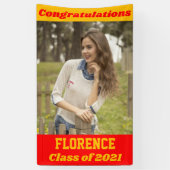 Red Gold Gefeliciteerd Afstuderen Spandoek (Verticaal)