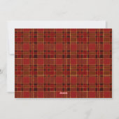 Red Gold Gingham Plaid Custom Photo Christmas Feestdagenkaart (Achterkant)