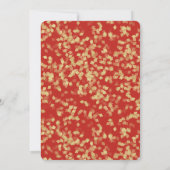 Red Gold Glam Confetti Abstract Vrijgezellenfeest Kaart (Achterkant)