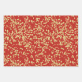 Red Gold Glam Cupcakes Bloemen Verjaardag Inpakpapier Vel (Voorkant 3)