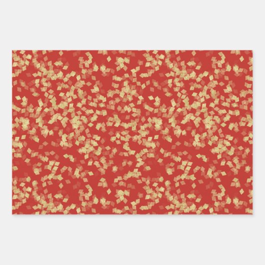 Red Gold Glam Cupcakes Bloemen Verjaardag Inpakpapier Vel (Voorkant 3)