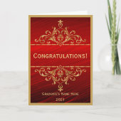 Red Gold Glam Gefeliciteerd Afstuderen Kaart (Voorkant)